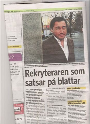 City 9 januari 2007 — artikel om rekryteraren Ivan Daza